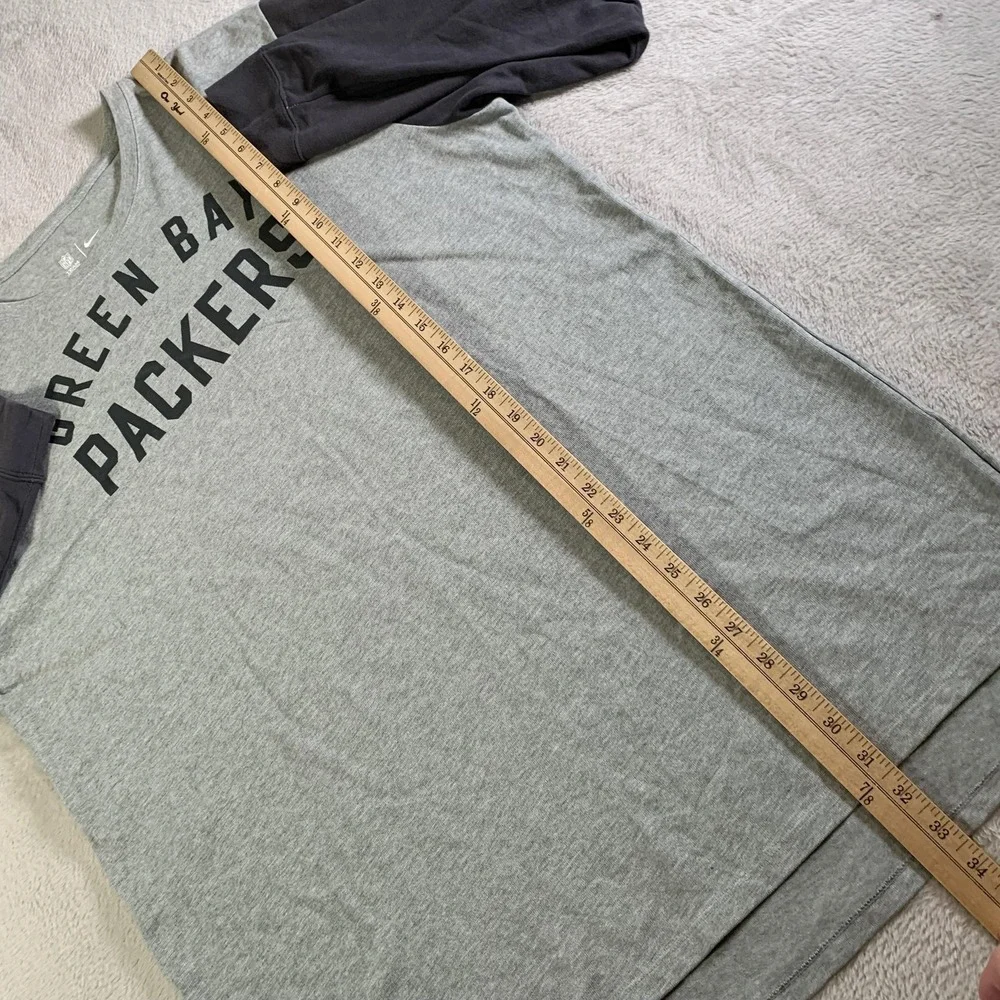 Green Bay Packers Shirt Mens XL Gray NFL Football Nike Long Sleeve‎ Crewneck